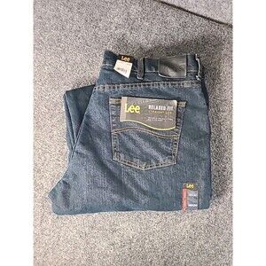 NWT Lee Relaxed Fit Fleece Lined Straight Leg Jeans Men's 38x30 Black Quartz